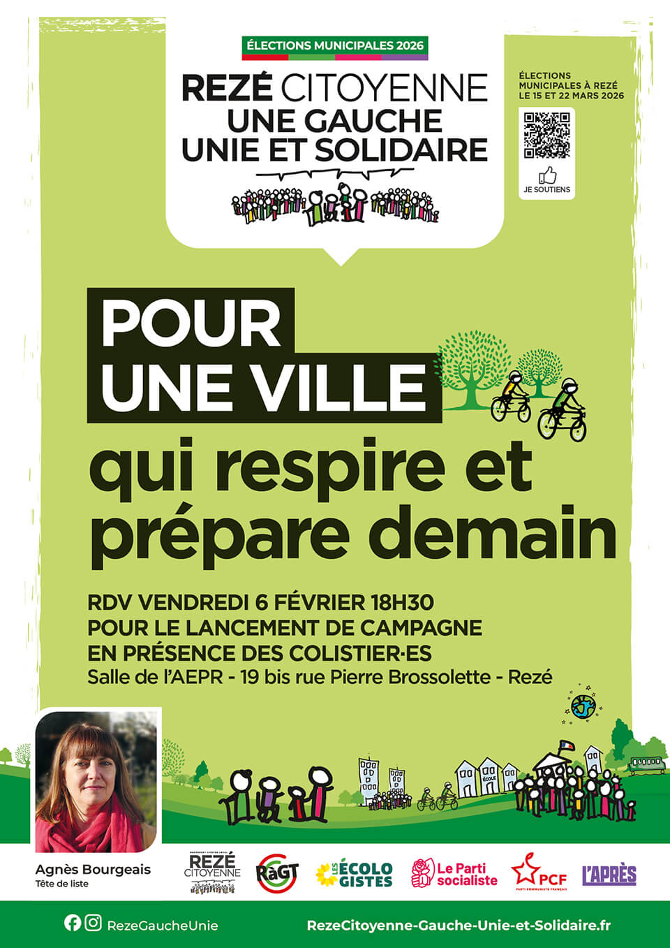 Affiche "Pour une ville qui respire et prépare demain"