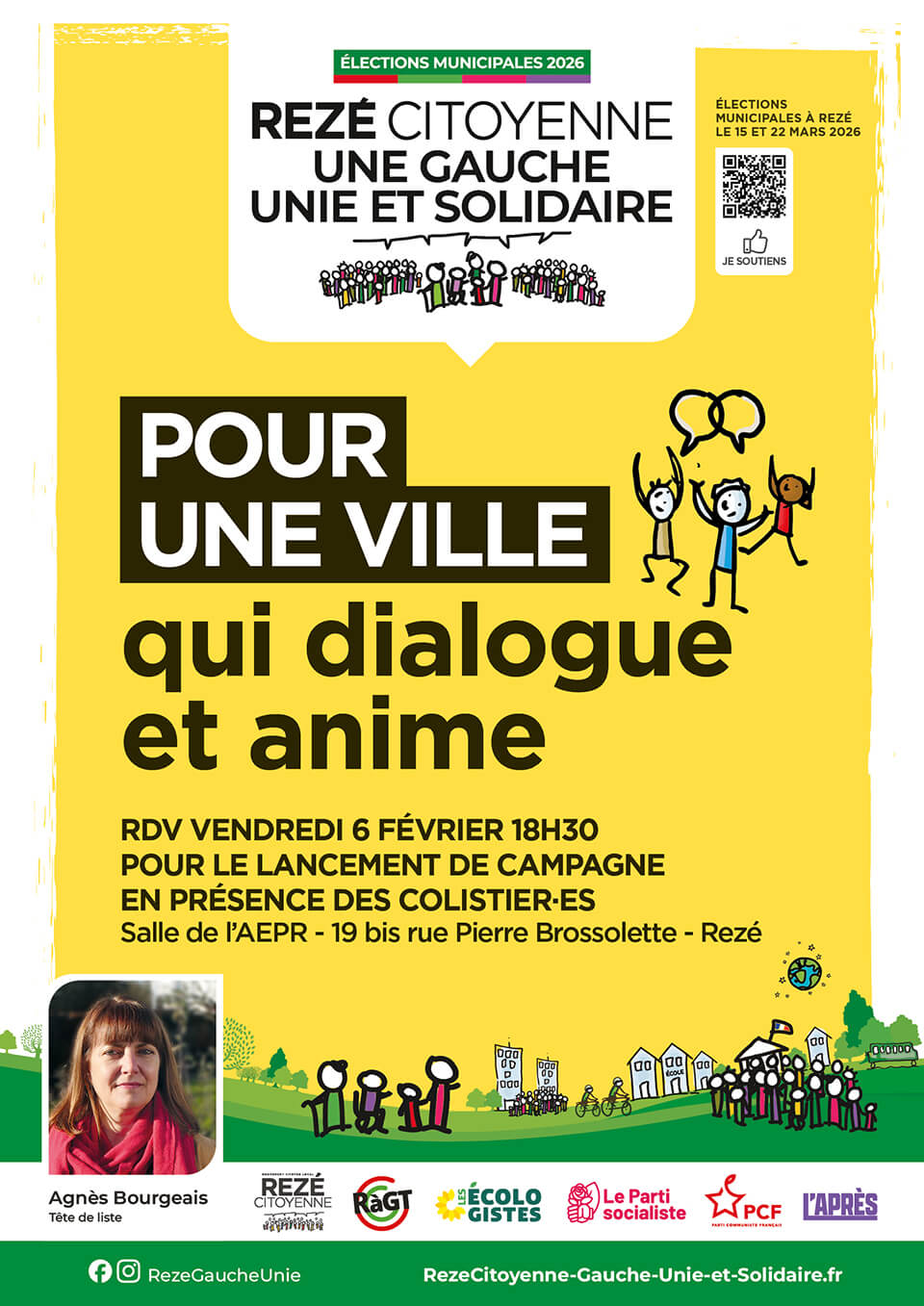 Affiche "Pour une ville qui dialogue et anime"