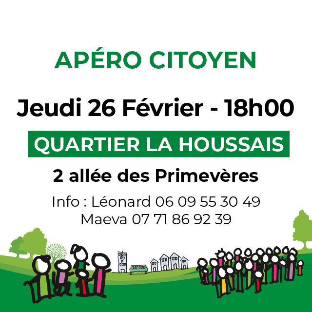 Apéro citoyen quartier La Houssais - Rezé Citoyenne, une Gauche Unie et Solidaire