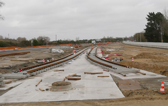 Travaux ligne de Tramway quartier Hôtel de Ville - Rezé