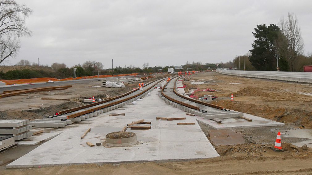 Travaux ligne de Tramway quartier Hôtel de Ville - Rezé
